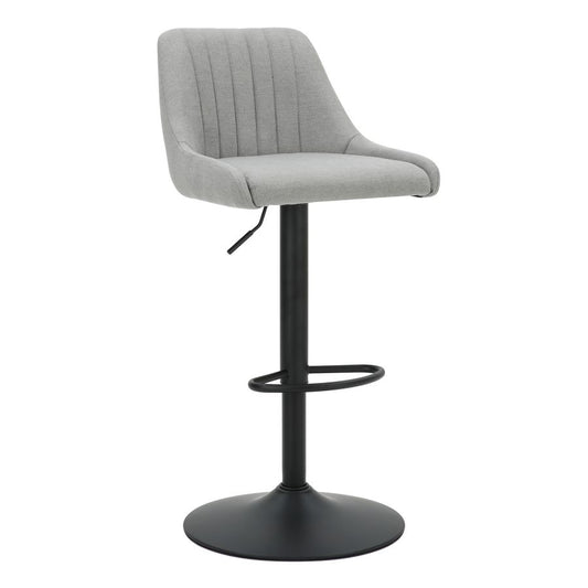 Kron Adjustable Height Air-Lift Swivel Stool, set of 2, in Grey Fabric