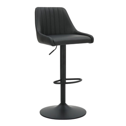 Kron Adjustable Height Air-Lift Swivel Stool, set of 2, in Black Faux Leather