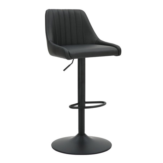 Kron Adjustable Height Air-Lift Swivel Stool, set of 2, in Black Faux Leather