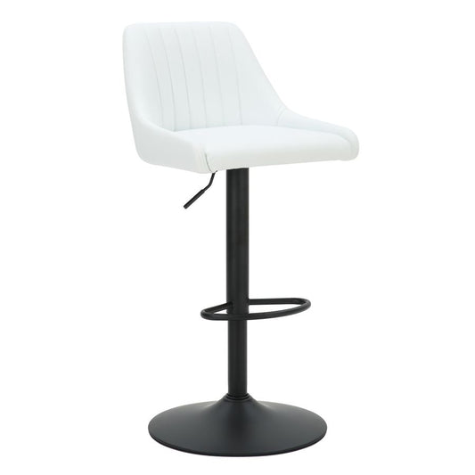 Kron Adjustable Height Air-Lift Swivel Stool, set of 2, in White Faux Leather