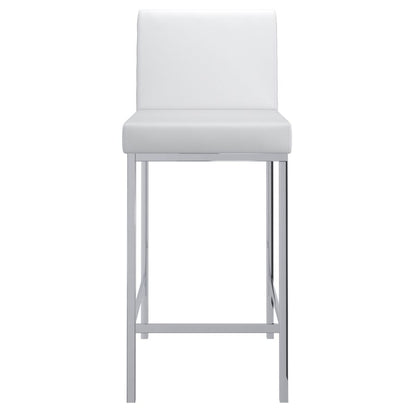 Porto 26" Counter Stool, set of 2, in White and Chrome