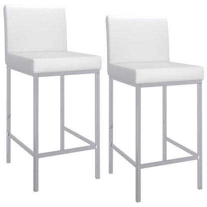 Porto 26" Counter Stool, set of 2, in White and Chrome
