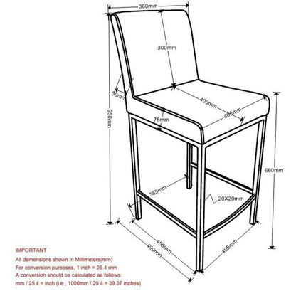 Porto 26" Counter Stool, set of 2, in White and Chrome