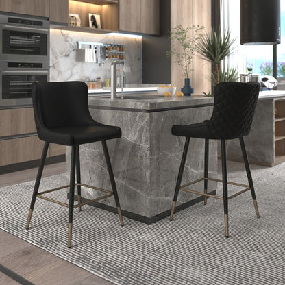 Xander 26" Counter Stool, set of 2, in Black
