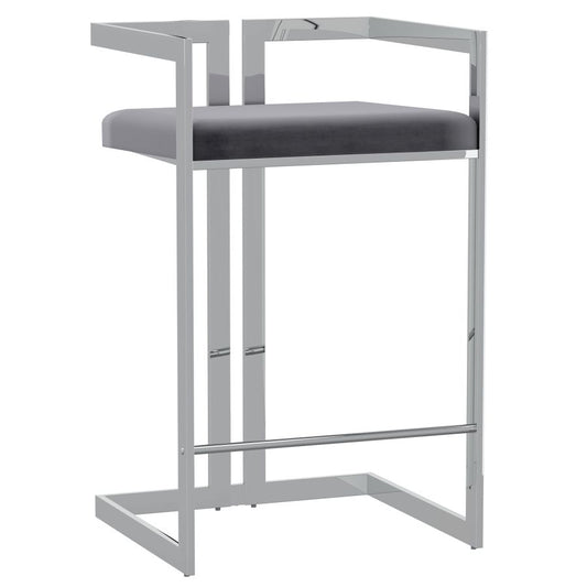 Cosmo 26" Counter Stool in Grey and Silver