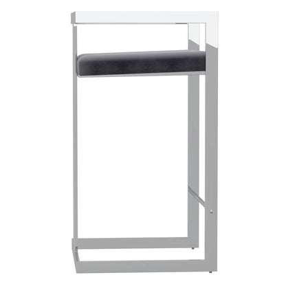 Cosmo 26" Counter Stool in Grey and Silver