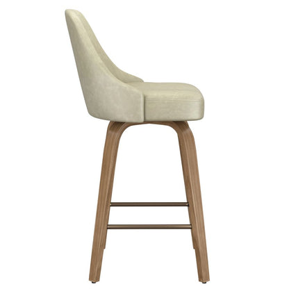 Oakley 26" Counter Stool w/Swivel, Set of 2 in Ivory & Whitewash