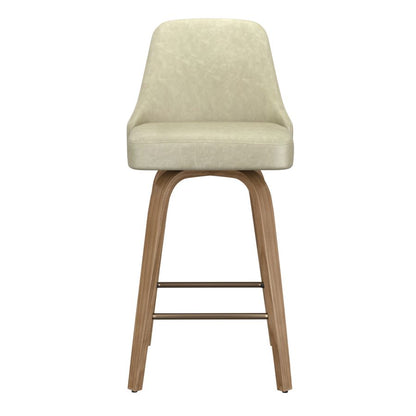 Oakley 26" Counter Stool w/Swivel, Set of 2 in Ivory & Whitewash