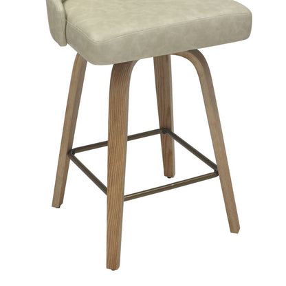Oakley 26" Counter Stool w/Swivel, Set of 2 in Ivory & Whitewash