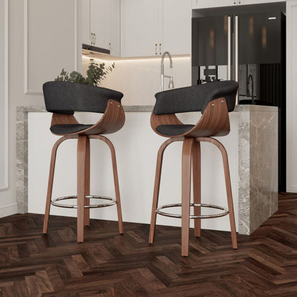 Holt 26" Counter Stool in Charcoal and Walnut