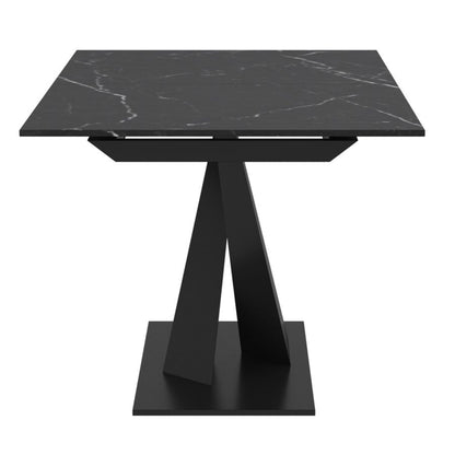 Julius/Scarlet 7pc Dining Set in BlackTable with Ivory Chair