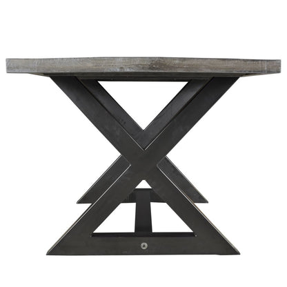 Zax/Scarlet 7pc Dining Set - Grey Table with Black Chair