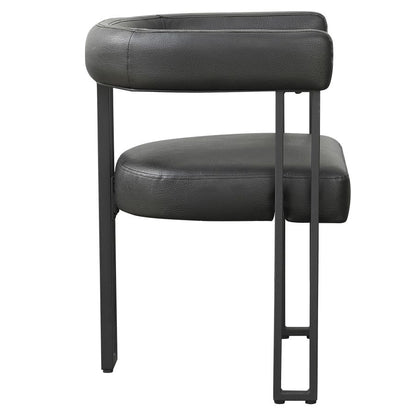 Zax/Scarlet 7pc Dining Set - Grey Table with Black Chair