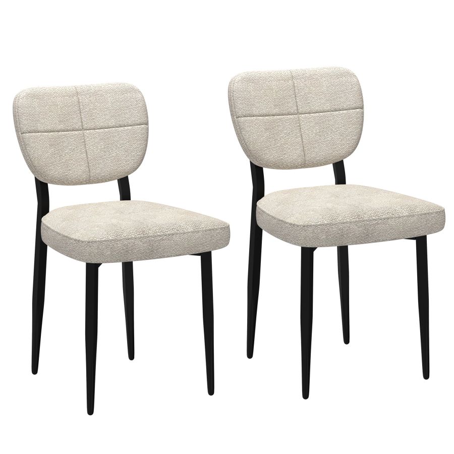 Vesta/Zeke 7pc Dining Set in Natural Table with Beige Chair