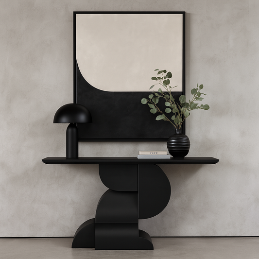 Orla Console Table In Textured Black