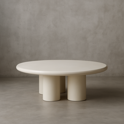 Elephant Coffee Table In Round Ivory Tusk