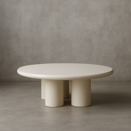 Elephant Coffee Table In Round Ivory Tusk