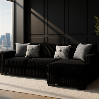 2 Piece Sectional with Chaise - Onyx / Right Facing