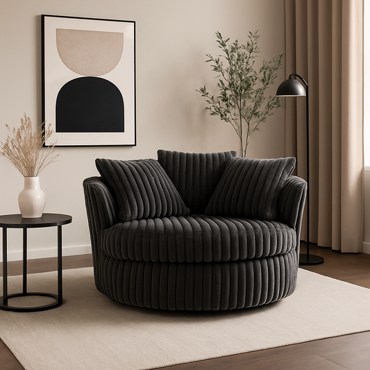6129 Collection Fabric Swivel Chair with Castors