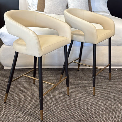 Crimson 26" Counter Stool, set of 2, in Beige and Black