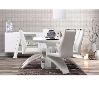 Manhattan Collection 7pc Dining Set with White Chairs