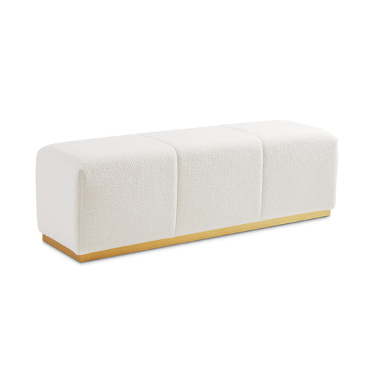 Large Nelly Gold Bench: Boucle Fur