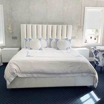 Enzo Velvet Upholstered Bed White
