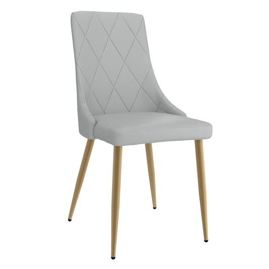 Antoine Dining Chair, set of 2, in Light Grey and Aged Gold