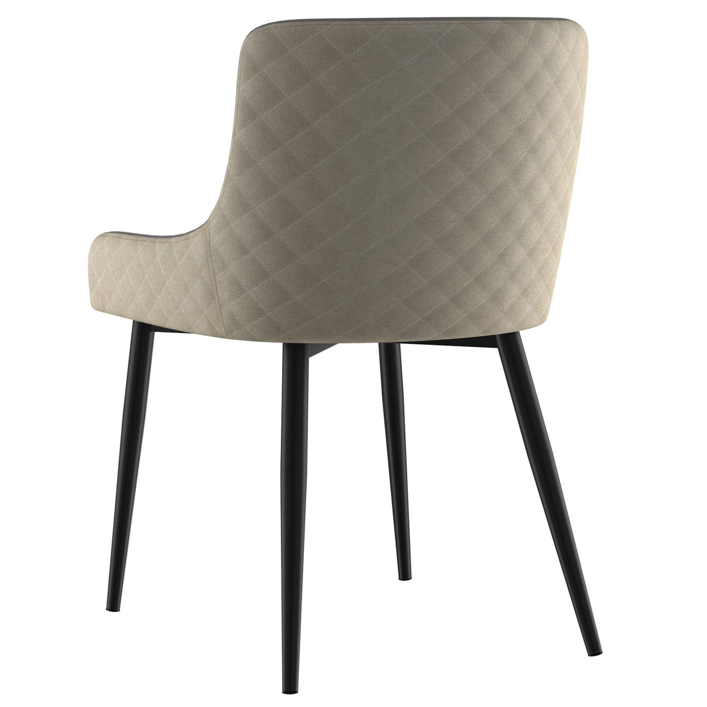 Bianca Dining Chair, set of 2, in Beige and Black Leg