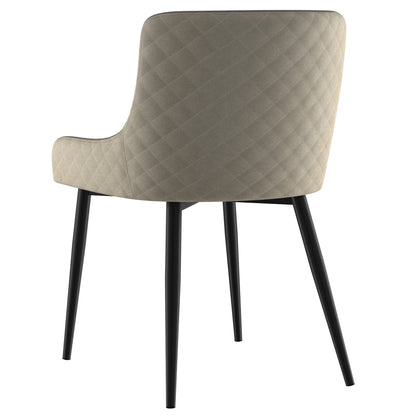 Bianca Dining Chair, set of 2, in Beige and Black Leg