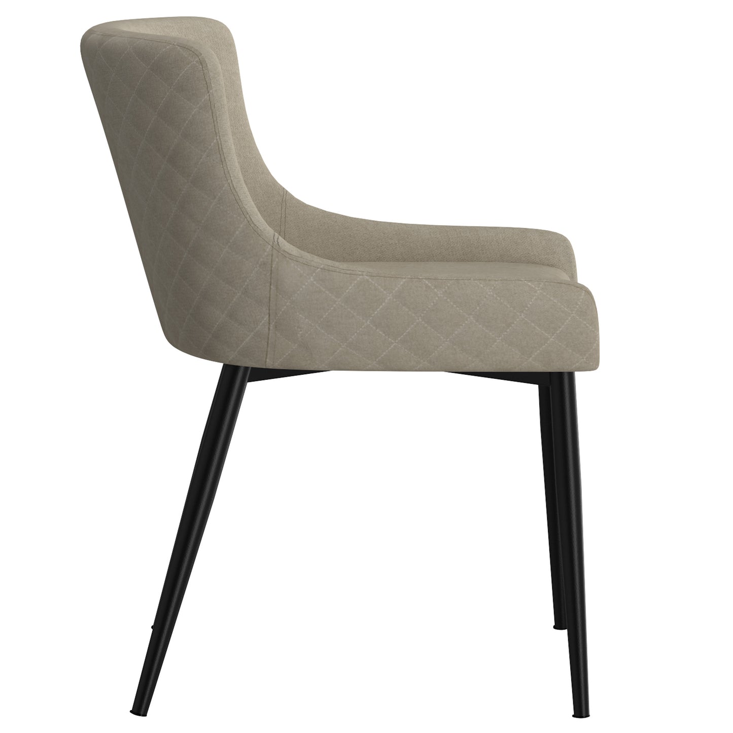 Bianca Dining Chair, set of 2, in Beige and Black Leg