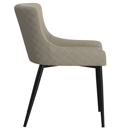 Bianca Dining Chair, set of 2, in Beige and Black Leg