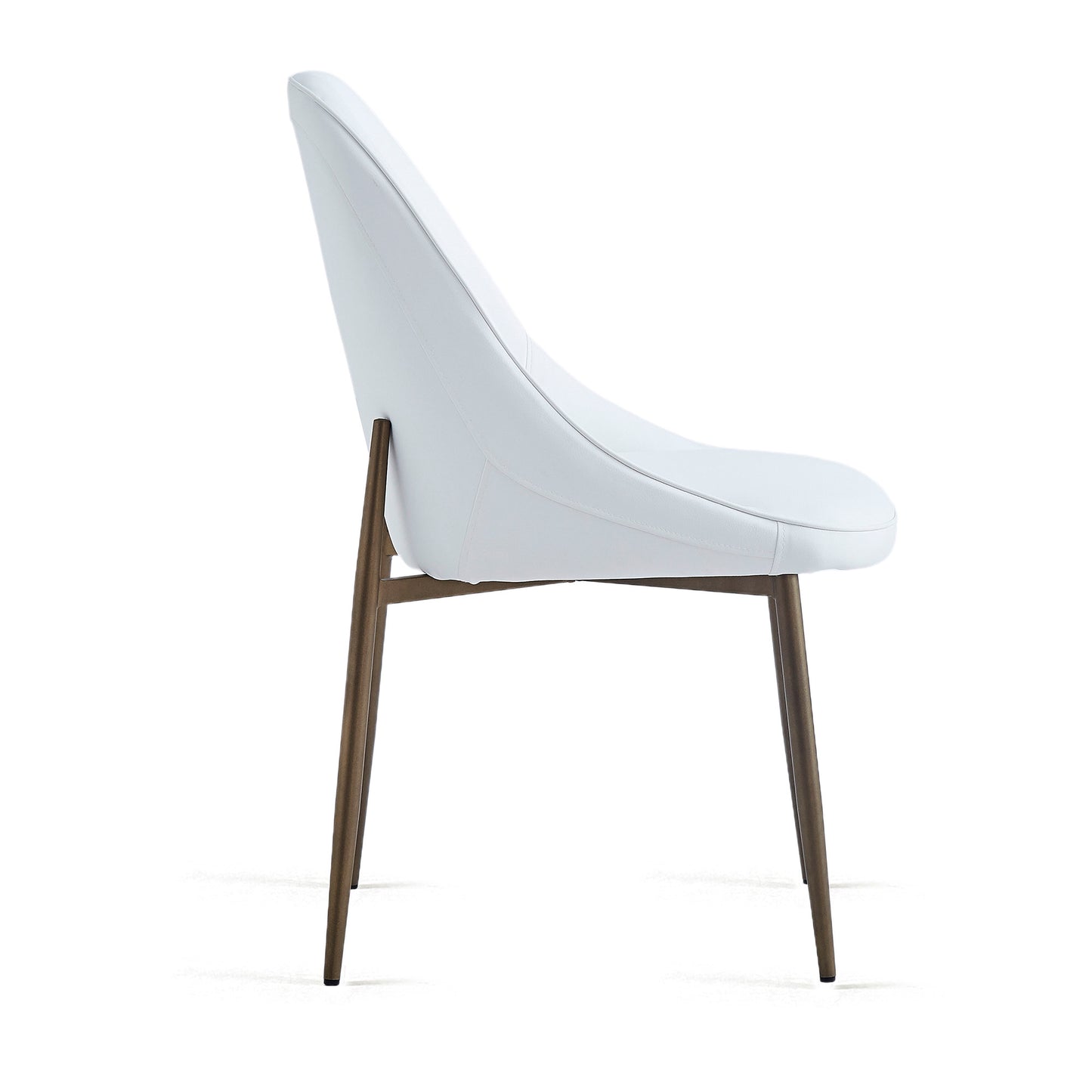 Cleo Dining Chair, set of 2, in White and Aged Gold