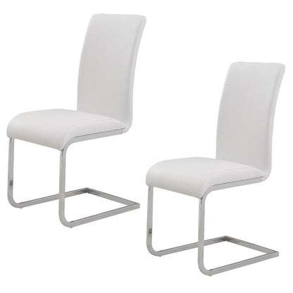Stark/Maxim 7pc Dining Set in Walnut with White Chair