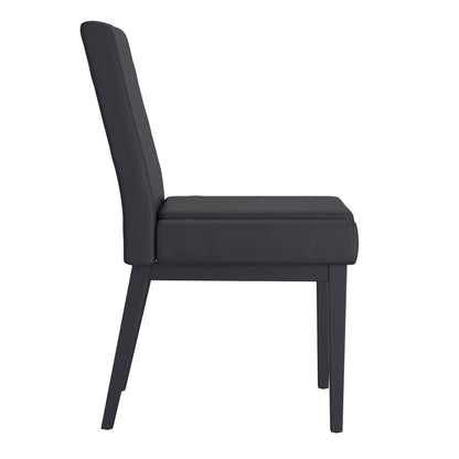 Cortez Dining Chair, set of 2, in Black Faux Leather and Black