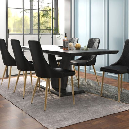 Eclipse/Antoine 7pc Dining Set in Black with Black Chair