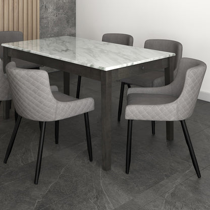 Bianca Dining Chair, set of 2, in Grey and Black Leg