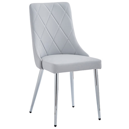Devo Dining Chair, set of 2, in White and Chrome