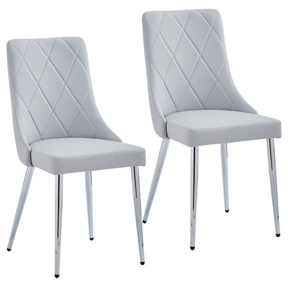 Devo Dining Chair, set of 2, in White and Chrome