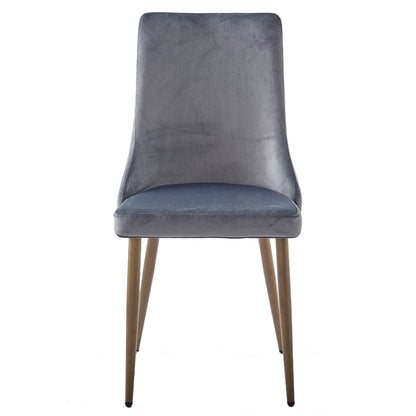 Carmilla Dining Chair, set of 2, in Grey and Aged Gold