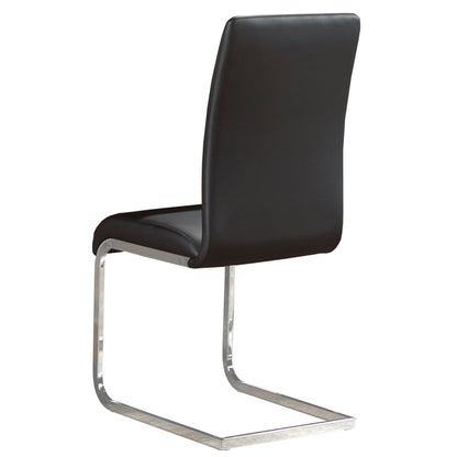 Maxim Dining Chair, set of 2, in Black and Chrome