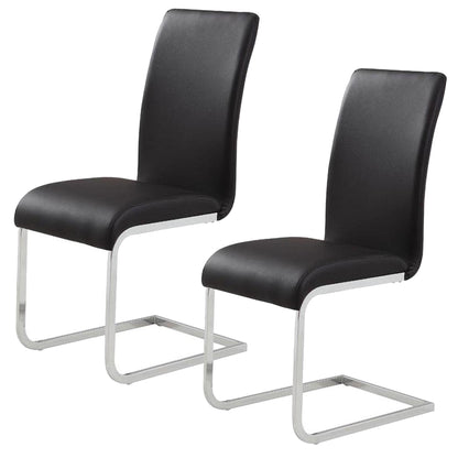 Frankfurt/Maxim 5pc Dining Set in Chrome with Black Chair