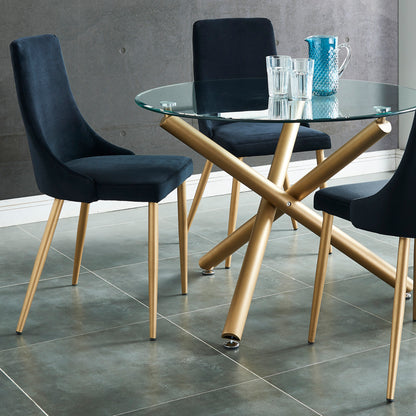Carmilla Dining Chair, set of 2, in Black and Aged Gold