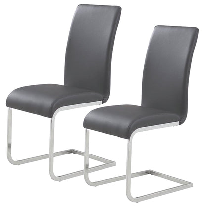 Maxim Dining Chair, set of 2, in Grey and Chrome