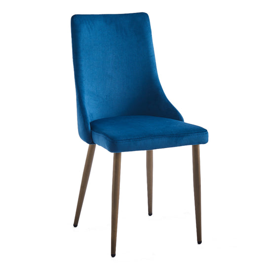 Carmilla Dining Chair, set of 2, in Blue and Aged Gold