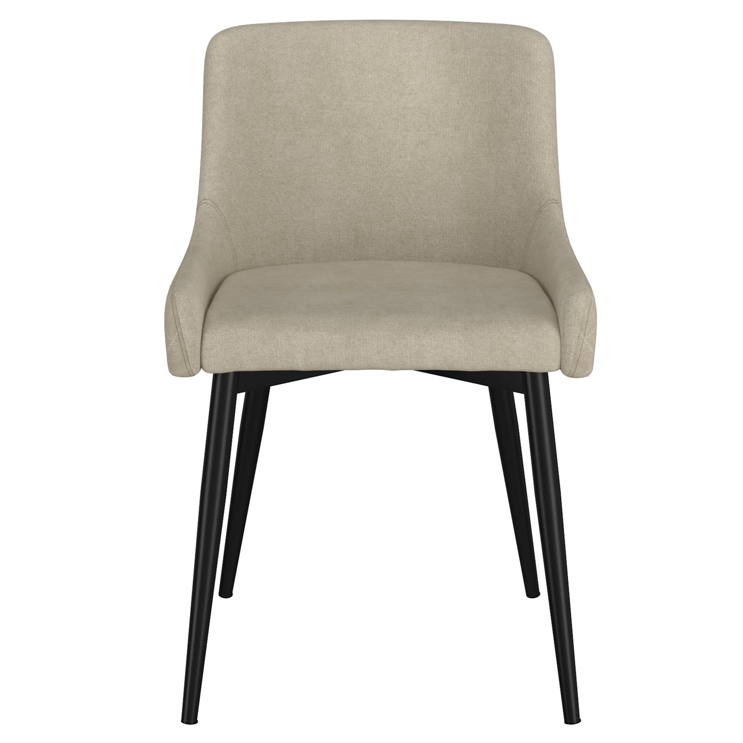 Bianca Dining Chair, set of 2, in Beige and Black Leg