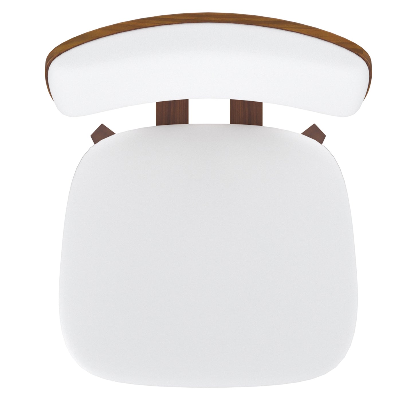 Zuni Dining Chair in White Faux Leather and Walnut