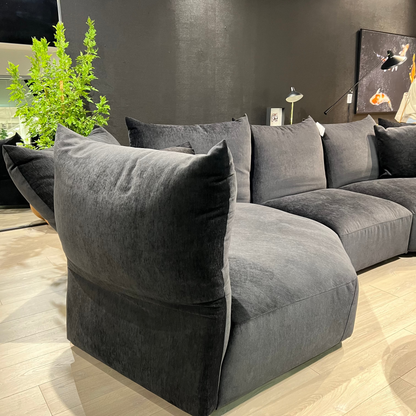 Tobago Sectional In Carbon Black Facing Left