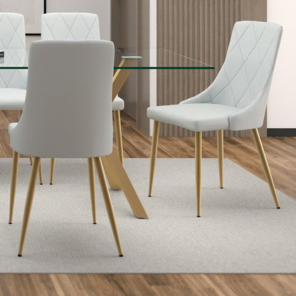 Antoine Dining Chair, set of 2, in Light Grey and Aged Gold