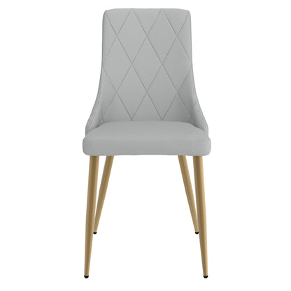 Antoine Dining Chair, set of 2, in Light Grey and Aged Gold